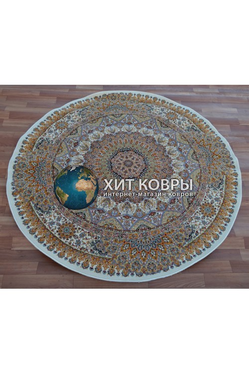 Иранский ковер Abrishim 3809 Крем круг
